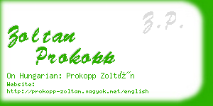 zoltan prokopp business card